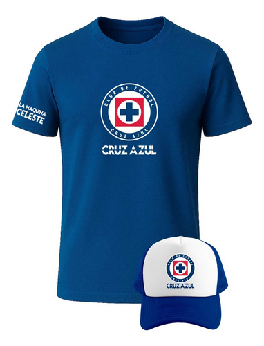 Pack De Playera Y Gorra Con Diseño La Máquina Cruz Azul