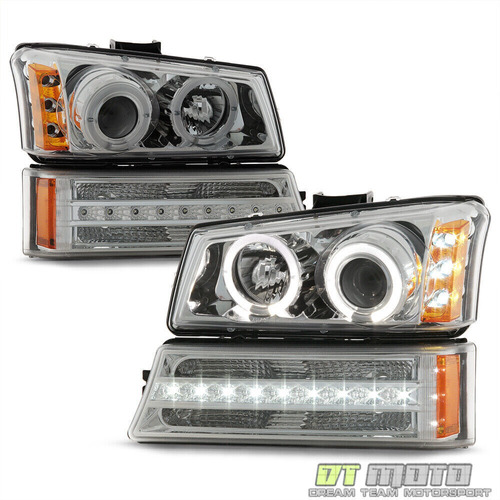 Par Faros Led Drl Chevrolet Silverado 1500 Ls 2004 5.3l