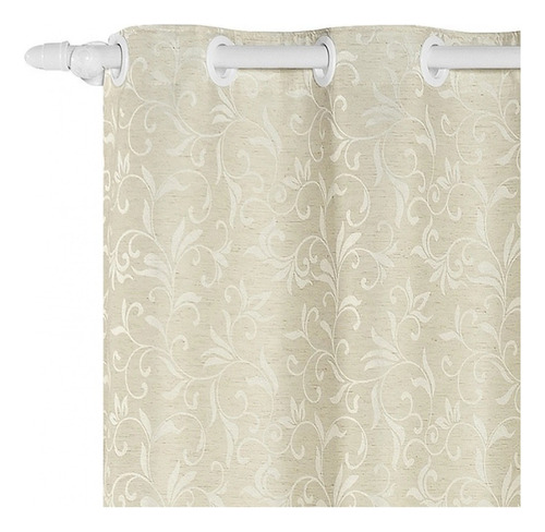 Cortina Jacquard Linho 2,70 X 2,30 - Floral