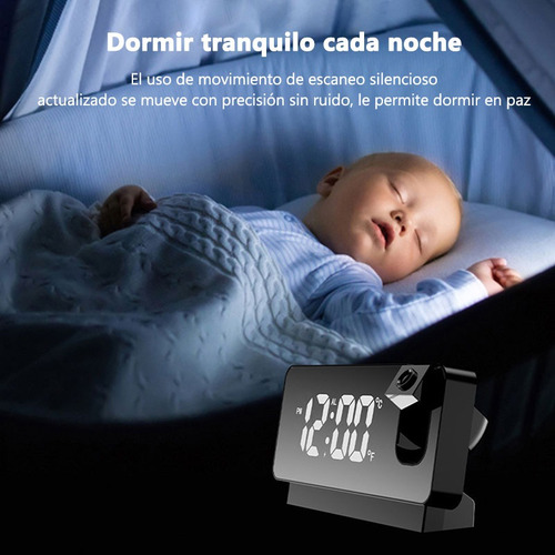 Reloj Despertador Digital Proyector Inalámbrico 11 Color Led
