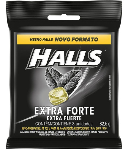 Drops de Extra Forte Halls 84g com 3 unidades