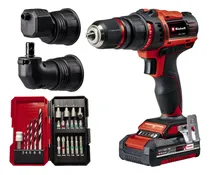 Comprar Kit Taladro Atornillador Einhell + Batería + Maletín de transporte + Mecha Color Rojo