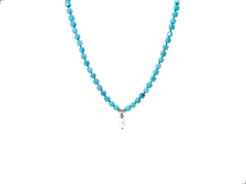Collar Turquesa Titanio 18k By Thiago Turcott® Square Mixto