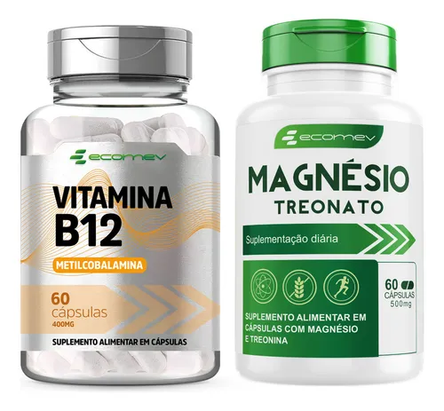 Suplemento Alimentar em Cápsulas Metilcobalamina + Treonato 500mg...