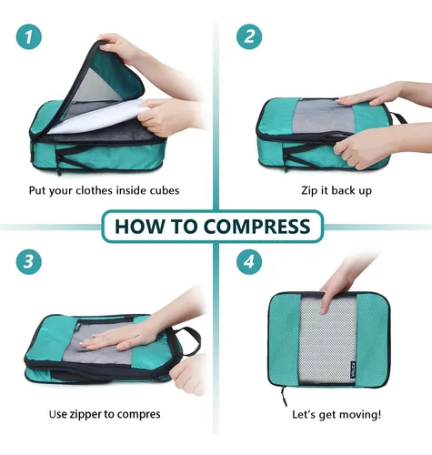 Cubos De Compresión Para Viajes,5 Set De Cubos De...