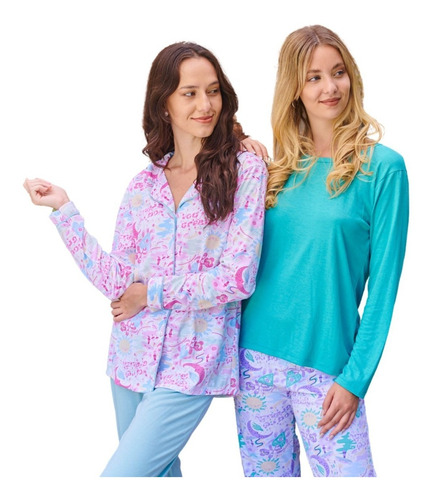 Pijamas Mujer Invierno Emmy Pantalon Talles Especiales 5915