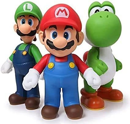 Super Mario Toys - Juego De 3 Figuras De Acción De Bros