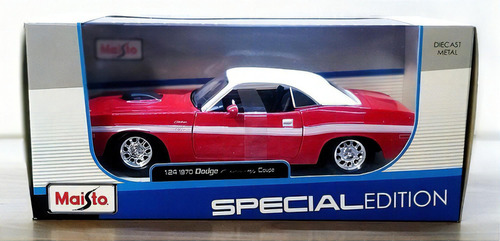 Miniatura Dodge Challenger R/t 1970 Vermelho Maisto 1/24