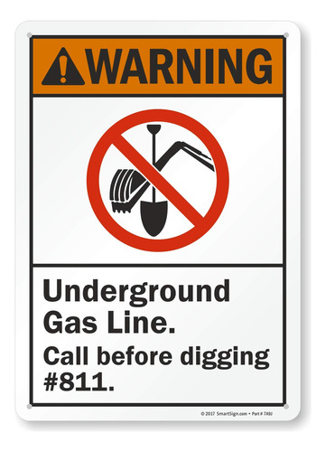 Smartsign  Advertencia: Llamada Linea Ga Subterranea Letrero