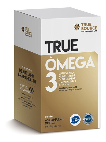 Ômega 3 True Omega - 60 Cápsulas De 1000mg - True Source Sabor Sem sabor