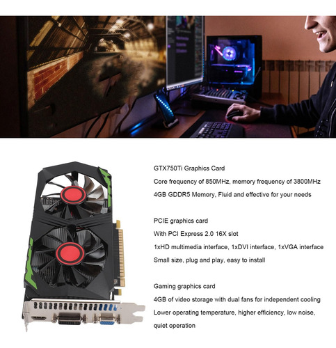 Zunate 4gb Gddr5 Gtx750ti Gpu, Tarjeta Gráfica De Juegos De