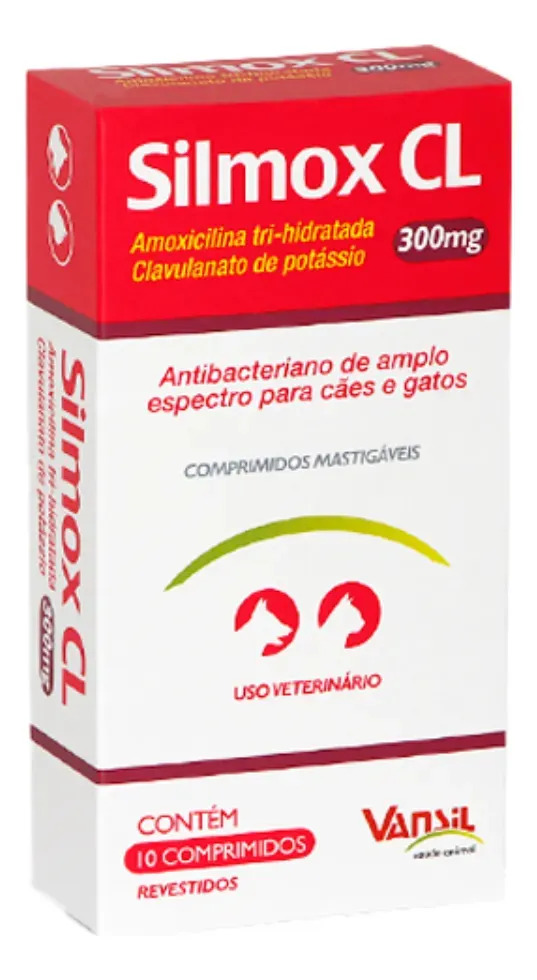 Silmox Cl 300mg - 10 Comprimidos Cães E Gatos - Vansil