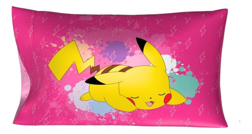 Funda De Almohada Satén Pokemon Chica Franco 20x30 Cm