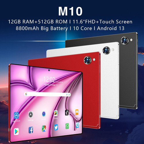 Tablet 11.6'' 512gb+12gb Simx2 Android 13 Wifi6 Con Teclado