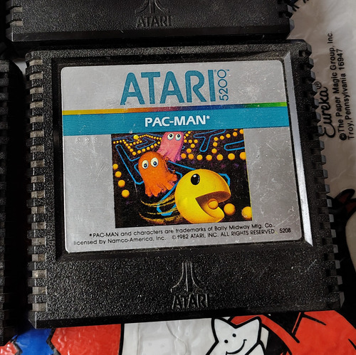 6 Video Juegos Atari 5200,qix,pacman,kangaroo,defender. (Usado)