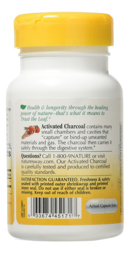 Pack Of 2 X Nature's Way Activated Charcoal Hi Pot - 100 Cap