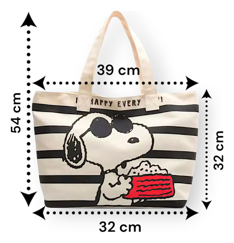 OEM Bolso de mano de Snoopy color Beige