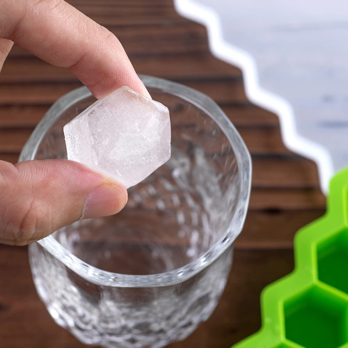 Molde De Silicona For Cubitos De Hielo De 2 Piezas Con Tapa