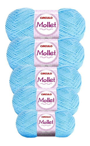 Lã Mollet 100g Crochê / Tricô - Círculo - 5 Novelos Cor 2309 - FLASH