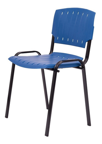 Imagen 2 de 6 de Silla Fija Oficina Modelo Prima - Azul