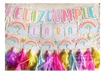 Comprar Deco Guirnalda Banderines Arcoiris Cumpleaños Personalizado