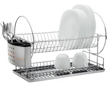 Comprar Escurridor Seca Platos Acero 2 Pisos Porta Cubiertos Vajilla