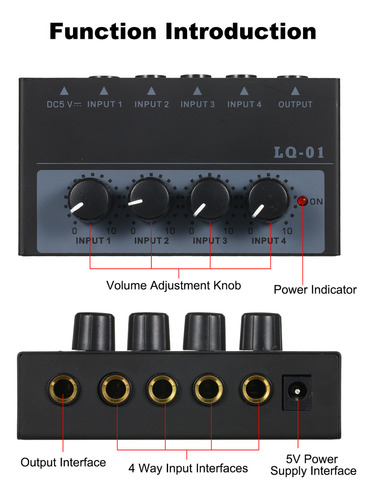 Micrófono De Teclado Mixer Channel Noise Con Entrada Ultraba