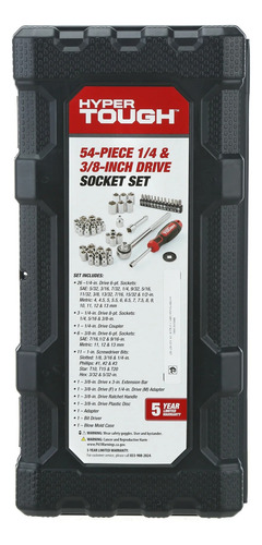 Kit De Herraminetas 54 Piezas 1/4 Y 3/8 Socket Set