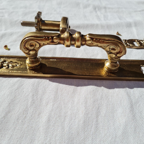 Manijon Ciego Manija Pomo En Bronce Macizo Picaporte Antiguo