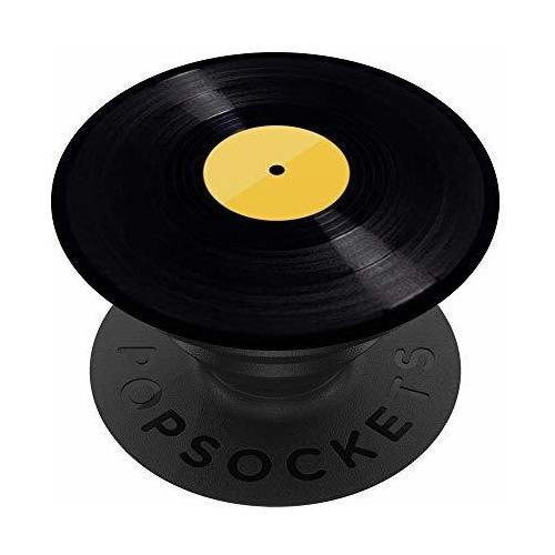 Grip Vinyl Record Diseño Negro Amarillo. Disco Grip Gvs23