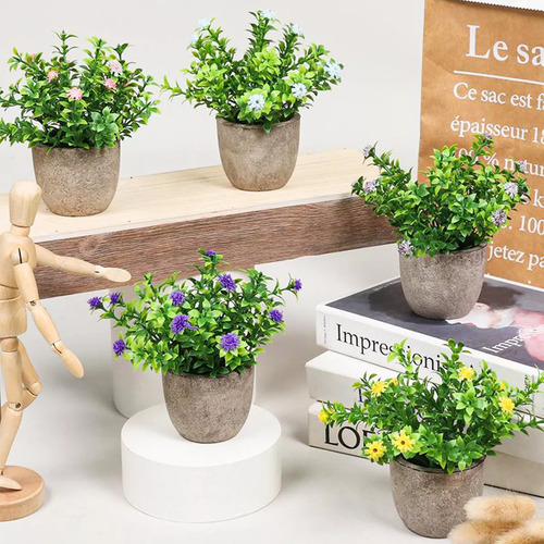 6 Pls Artificiales Macetas Detivas Bonsai Hogar