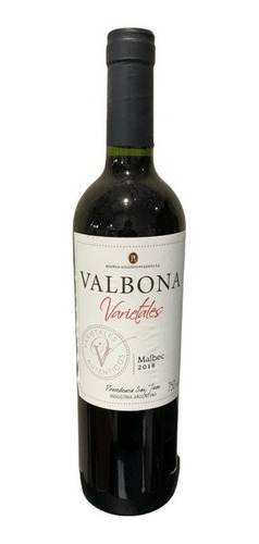 Vino Valbona Varietales Malbec Augusto Pulenta Caja X 6