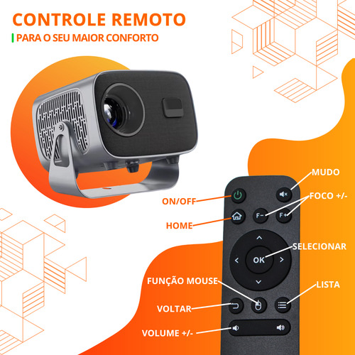 Projetor A15pro Android Cine Box Smart Cpuh713 Wi-fi Hd 4k