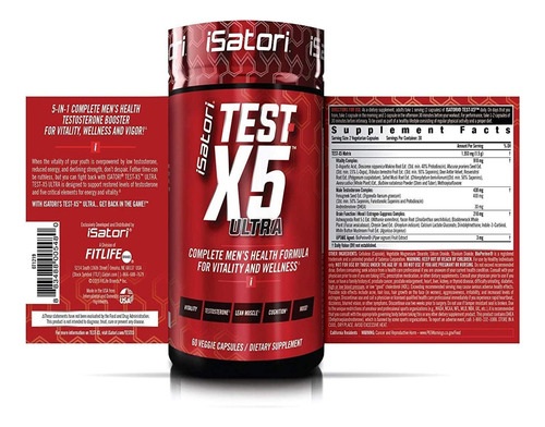 Isatori Test X5 Ultra 5-in-1 Testo Salud Del Hombre 60 Caps