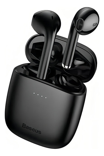 Auriculares in-ear inalámbricos Baseus W04 Pro black con luz LED