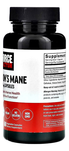 Cogumelo Juba De Leão 500mg Orgânico Lions Mane 60 Cápsulas