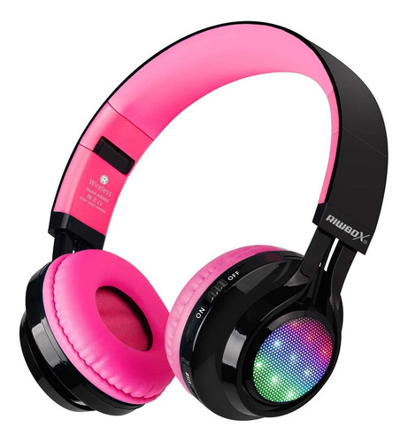 Auriculares Riwbox, Microfono/negro Y Rosa/bluetooth