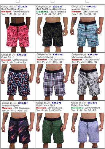 Imagem 10 de 10 de Kit 3 Bermudas Masculinas Moleton Camuflada Floral Treino