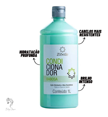 Kit Shampoo + Condi Babosa 1l Zibelle Maciez E Suavidade