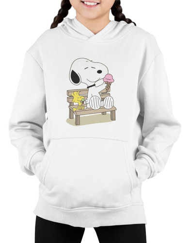 Poleron Infantil Niña Snoopy Charlie Brown Helado Estampado Algodon