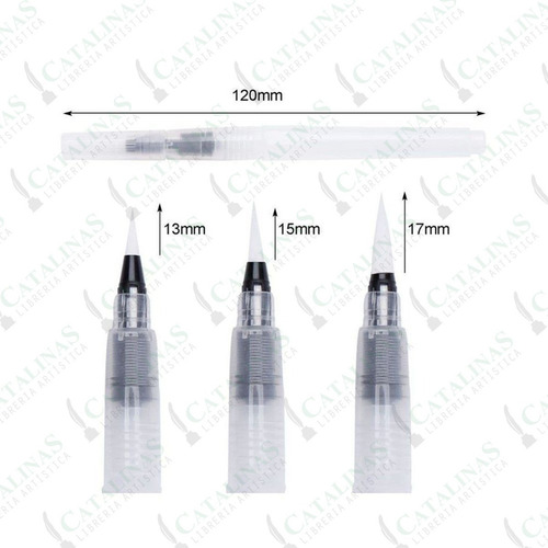 Imagen 2 de 4 de Waterbrush Blister X3 Medidas Chico Medio Grande Microcentro