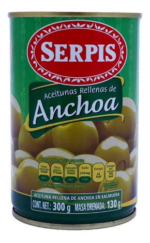 Aceituna Serpis Rellena De Anchoas 300gr 4 Pack Ipg