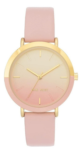 Nine West Reloj De Diseñador Rosa Con Dorado Nw/2346gplp Dht Color de la correa Rosa claro Color del bisel Dorado rosa Color del fondo Dorado rosa