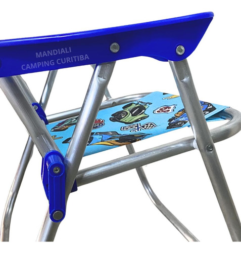 Kit 2 Cadeiras De Praia Infantil Em Aluminio Azul Hot Wheels