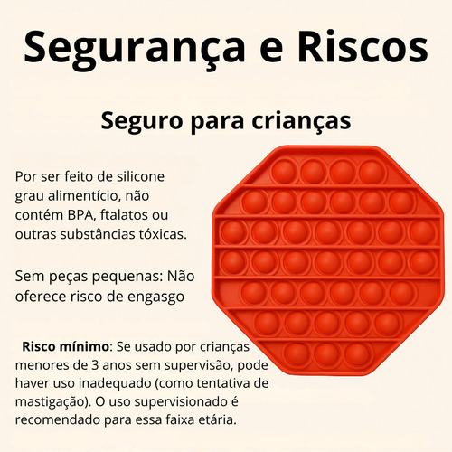 Brinquedo Pop It Fidget Sensorial Octogonal Vermelho