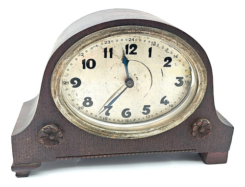 Reloj Antiguo De Mesa Germany A Cuerda (funciona) Marrón (Usado)