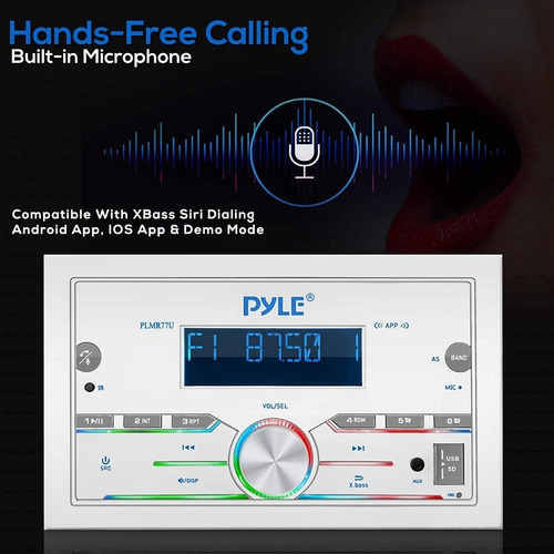 Estereo Marino Pyle Bluetooth (am/fm/mp3/usb/aux/sd) Plmr77u