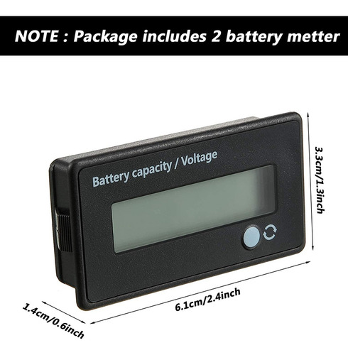2 Unidades De 12 V, 24 V, 36 V, 48 V, 72 V, Medidor De Bater