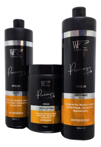 Kit Nutrição Precioza Sh 1 L - Mas 1 Kg - Con 1 L W F Export