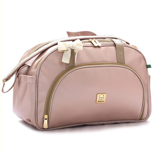 Bolsa Maternidade Grande Bebe Menina Menino Enxoval Miellu Cor Ouro rosa